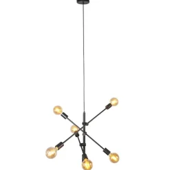 Industrielle Hängelampe schwarz 6-flammig - Sydney