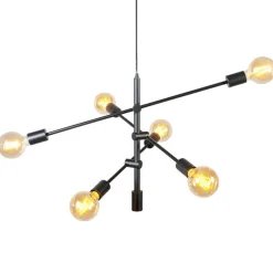 Industrielle Hängelampe schwarz 6-flammig - Sydney
