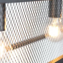 Industrielle Hängelampe schwarz mit Netz 4 Lichter – Cage
