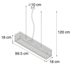 Industrielle Hängelampe schwarz mit Netz 4 Lichter – Cage