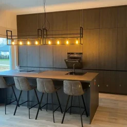 Industrielle Hängelampe schwarz mit Rack 4-Licht - Cage Rack