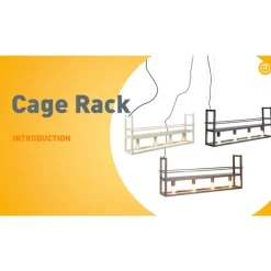 Industrielle Hängelampe schwarz mit Rack 4-Licht - Cage Rack
