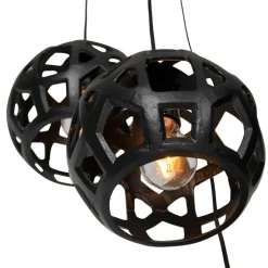 Industrielle Hängelampe schwarz rund 3-flammig - Bobby