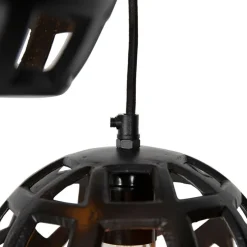 Industrielle Hängelampe schwarz rund 3-flammig - Bobby