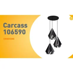 Industrielle Hängelampe schwarz mit Netz 3-flammig – Karkasse