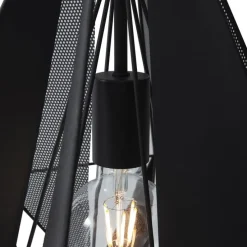 Industrielle Hängelampe schwarz mit Netz 3-flammig – Karkasse