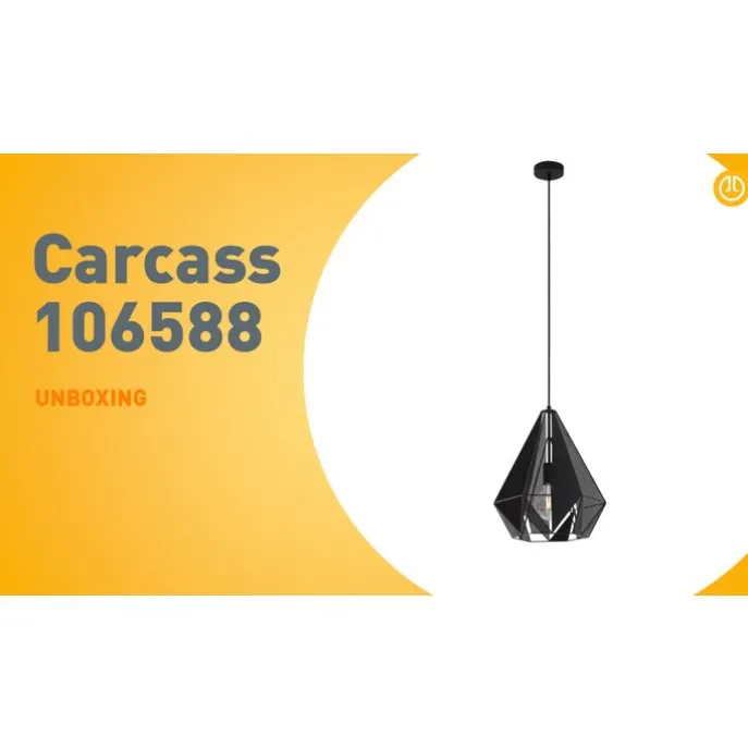 Industrielle Hängelampe schwarz mit Netz - Karkasse