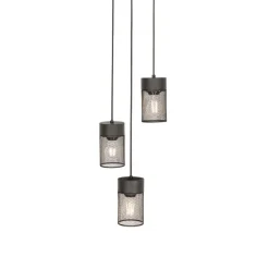 Industrielle Hängelampe schwarz 3-flammig - Jim