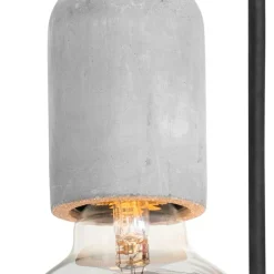 Industrielle Hängelampe schwarz mit Beton rund 5-Licht - Pedra