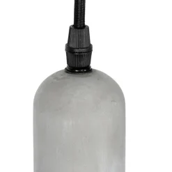 Industrielle Hängelampe schwarz mit Beton rund 5-Licht - Pedra