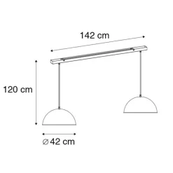Industrielle Hängelampe schwarz mit goldenen 2 Lichtern - Magnax