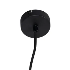 Industrielle Hängelampe schwarz mit Holz 4-Licht - Regal