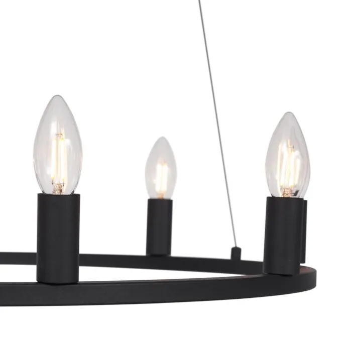 Industrielle Hängelampe schwarz 9-flammig - Knight