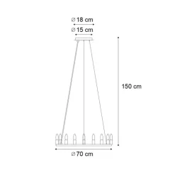 Industrielle Hängelampe schwarz 9-flammig - Knight