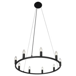 Industrielle Hängelampe schwarz 9-flammig - Knight