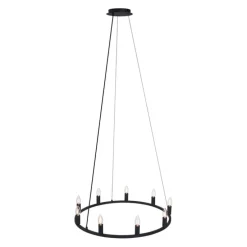 Industrielle Hängelampe schwarz 9-flammig - Knight