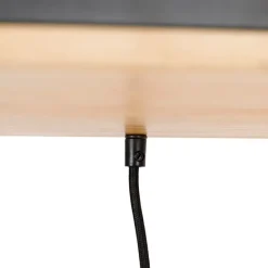 Industrielle Hängelampe schwarz mit Holz 5-Licht - Regal