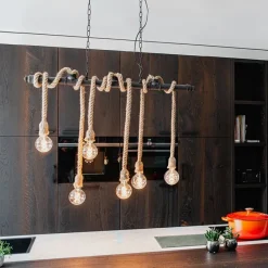 Industrielle Hängelampe schwarz 6-Licht - Plural