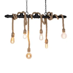 Industrielle Hängelampe schwarz 6-Licht - Plural