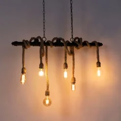 Industrielle Hängelampe schwarz 6-Licht - Plural