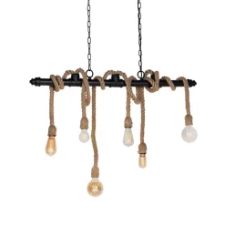 Industrielle Hängelampe schwarz 6-Licht - Plural