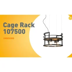 Industrielle Hängelampe schwarz mit rundem 4-Licht-Rack - Cage Rack