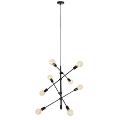 Industrielle Hängelampe schwarz 8-flammig – Sydney