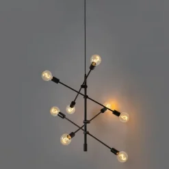 Industrielle Hängelampe schwarz 8-flammig – Sydney