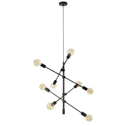 Industrielle Hängelampe schwarz 8-flammig – Sydney