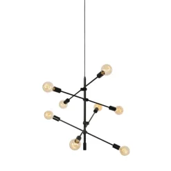 Industrielle Hängelampe schwarz 8-flammig – Sydney