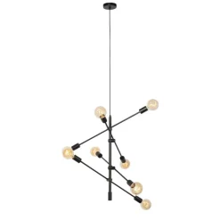 Industrielle Hängelampe schwarz 8-flammig – Sydney