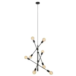 Industrielle Hängelampe schwarz 8-flammig – Sydney