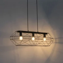 Industrielle Hängelampe schwarz 3-flammig - Karkasse