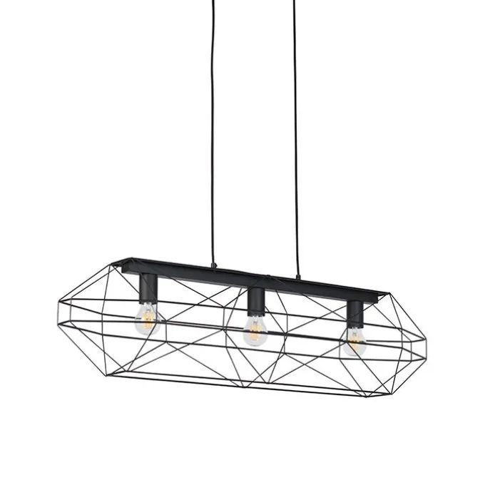 Industrielle Hängelampe schwarz 3-flammig - Karkasse