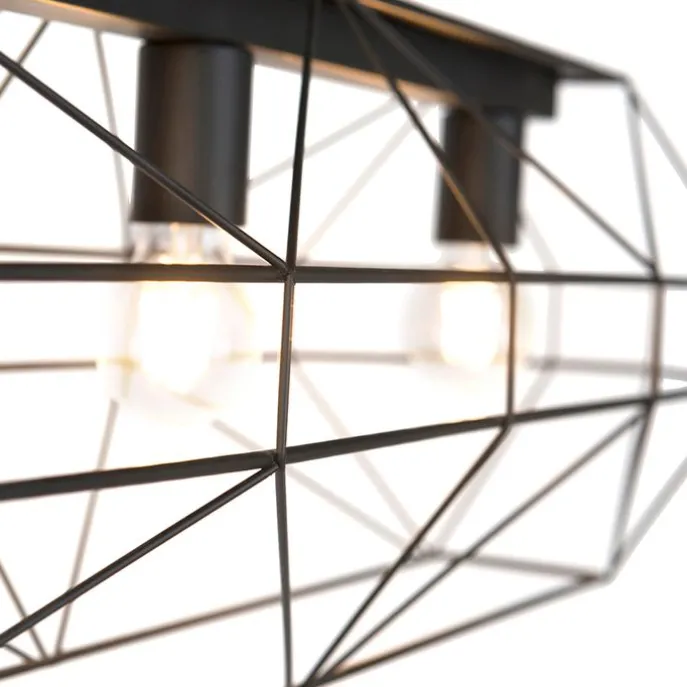 Industrielle Hängelampe schwarz 3-flammig - Karkasse