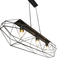 Industrielle Hängelampe schwarz 3-flammig - Karkasse