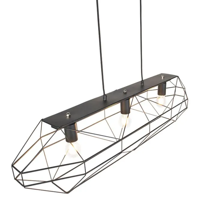 Industrielle Hängelampe schwarz 3-flammig - Karkasse