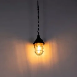 Industrielle Hängelampe schwarz mit Glas - Cabin