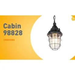 Industrielle Hängelampe schwarz mit Glas - Cabin