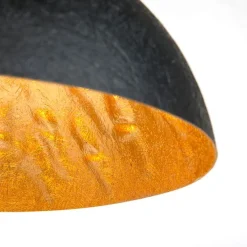 Industrielle Hängelampe schwarz mit Gold 50 cm - Magna