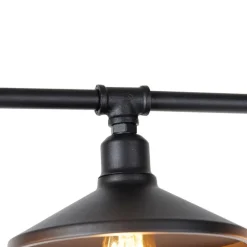 Industrielle Hängeleuchte Schwarz 4-flammig - Laser