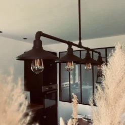 Industrielle Hängeleuchte Schwarz 4-flammig - Laser