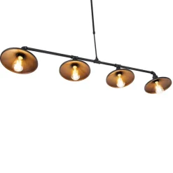 Industrielle Hängeleuchte Schwarz 4-flammig - Laser