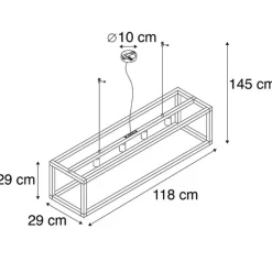 Industrielle Pendelleuchte schwarz 4 Lampen - Big Cage 2