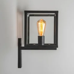 Industrielle quadratische Außenwandleuchte schwarz IP23 - Rotterdam