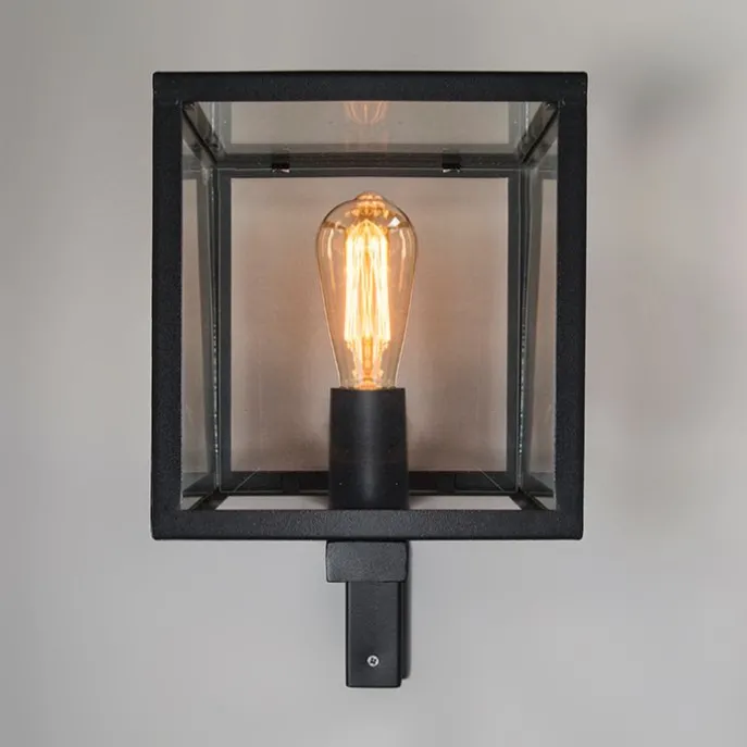 Industrielle quadratische Außenwandleuchte schwarz IP23 - Rotterdam