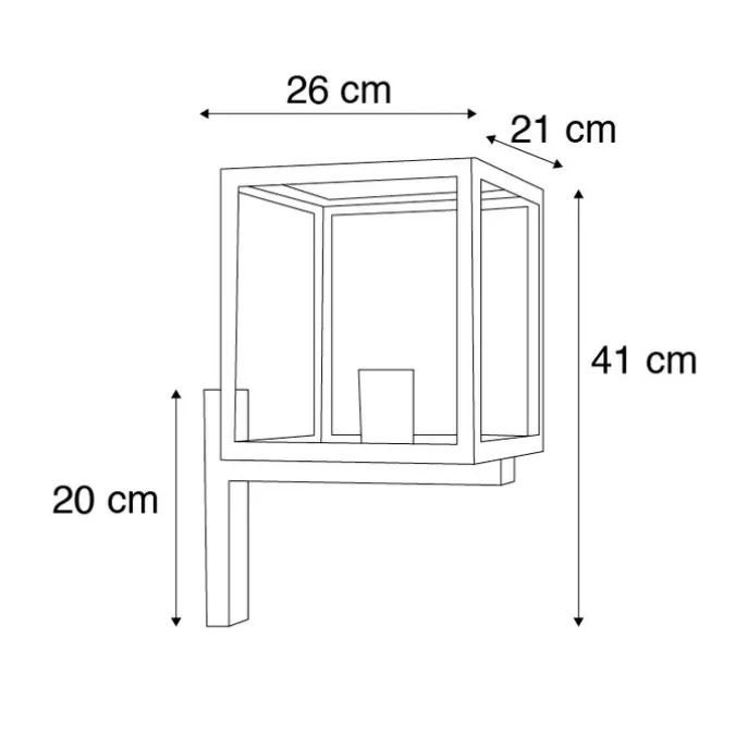 Industrielle quadratische Außenwandleuchte schwarz IP23 - Rotterdam