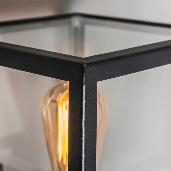 Industrielle quadratische Außenwandleuchte schwarz IP23 - Rotterdam