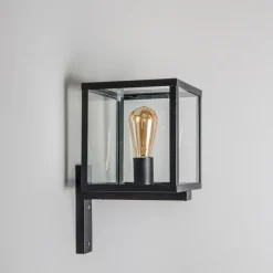 Industrielle quadratische Außenwandleuchte schwarz IP23 - Rotterdam