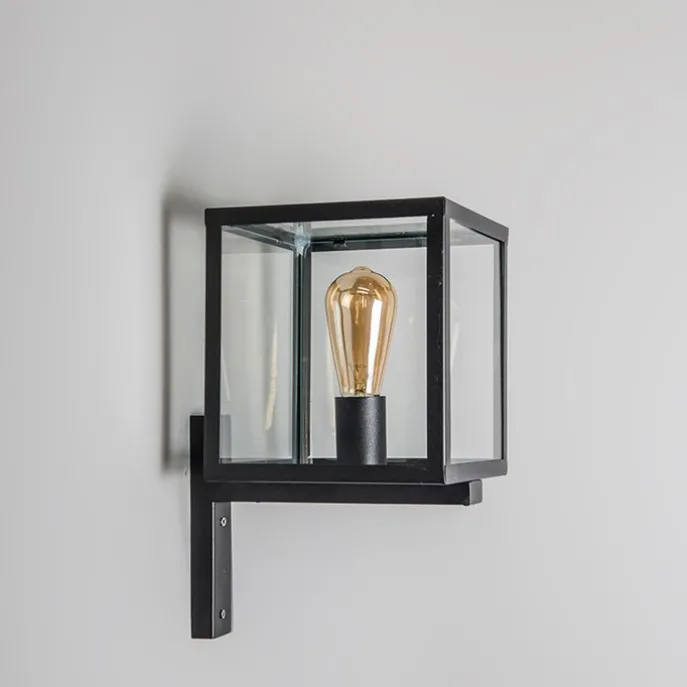 Industrielle quadratische Außenwandleuchte schwarz IP23 - Rotterdam